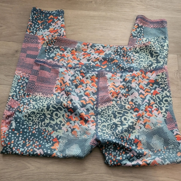 Lilian printed leggings, Anthropologie, Sky Blue orange multi XL - Picture 4 of 6